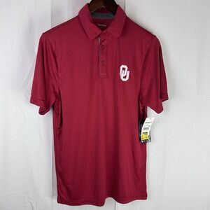 Oklahoma Sooners Short Sleeve Polo Red Size Small OU Captivating Apparel NWT‎